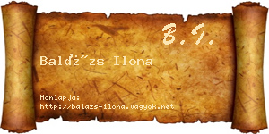 Balázs Ilona névjegykártya